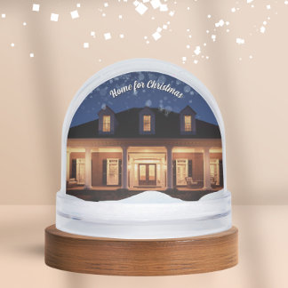 Custom Photo Snow Globe with House Keepsake Gift