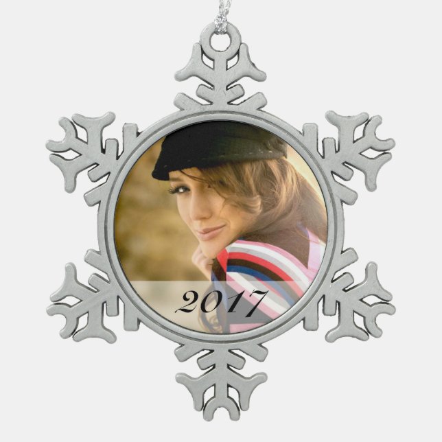 Custom Photo Snowflake Ornament (Front)