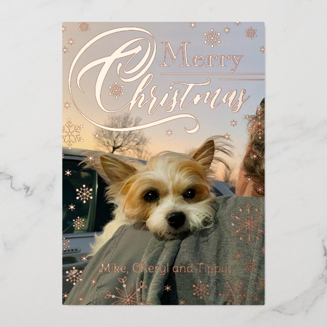 Custom Photo Snowflake Typography Christmas (Front)