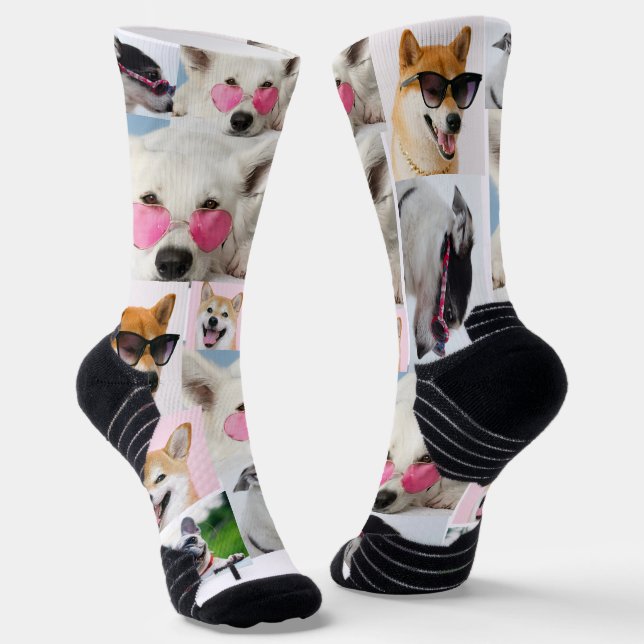 Custom photo socks with super cute pets (Angled)