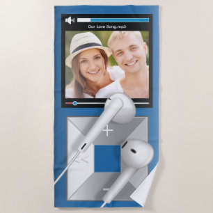 Custom Photo & Song Name MP3 Player Beach Towel