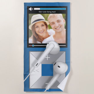 Custom Photo & Song Name MP3 Player Beach Towel