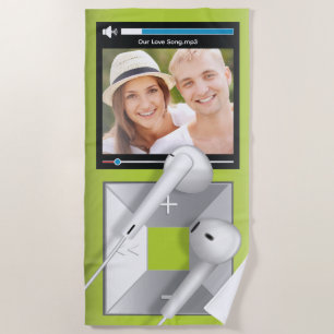 Custom Photo & Song Name MP3 Player Beach Towel