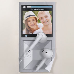 Custom Photo & Song Name MP3 Player Beach Towel