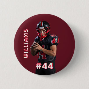 Custom photo sports button / pin football
