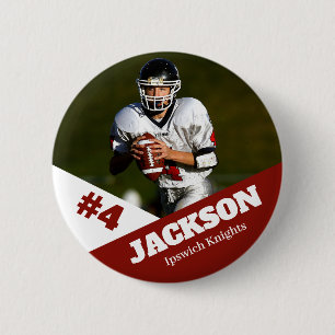 Custom photo sports button / pin football