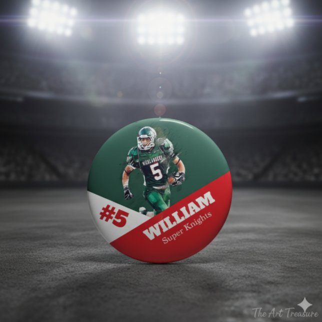 Custom photo sports button / pin football (Creator Uploaded)