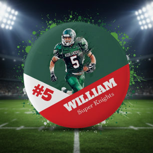 Custom photo sports button / pin football