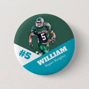 Custom photo sports button / pin football