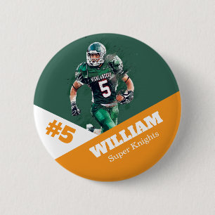 Custom photo sports button / pin football