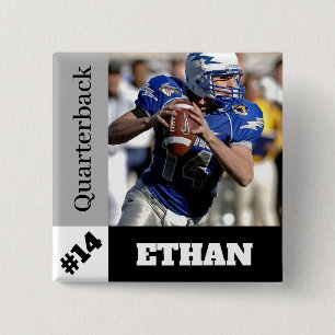 Custom photo sports button / pin football