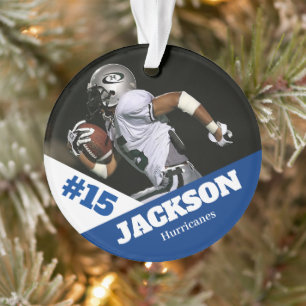 Custom photo sports keepsake ornament football