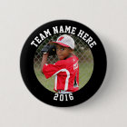 Custom Photo Sports pin / button with team name
