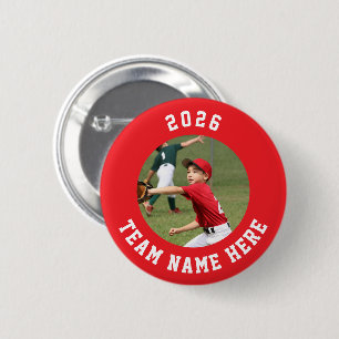 Custom Photo Sports pin / button with team name