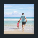 Custom Photo. Square Fridge Magnet. Magnet<br><div class="desc">Turn a Vacation,  Family moment etc,  into a keepsake. Add the photo of your choice,  and have it pride of place in your Kitchen. Makes a lovely little keepsake.</div>