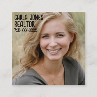 CUSTOM PHOTO SQUARE MODERN BUSINESS CARD