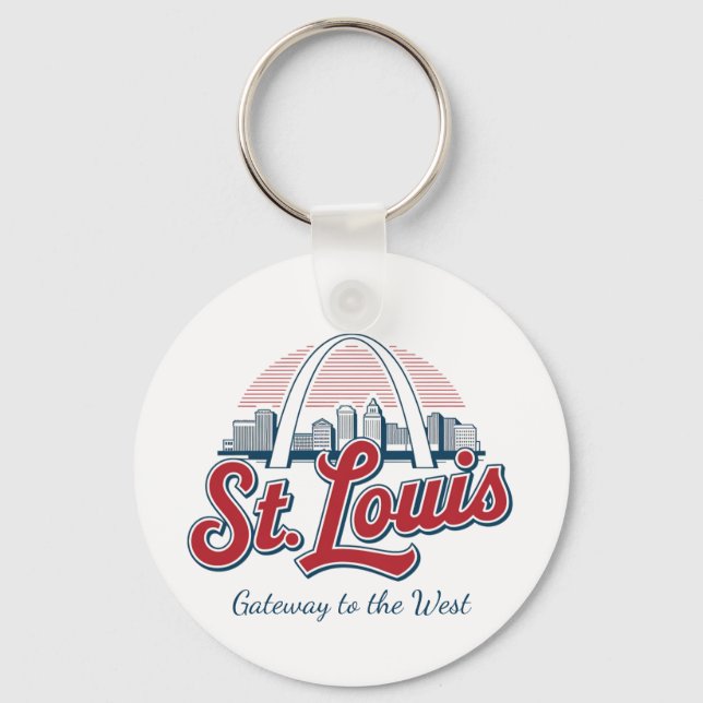 Custom Photo & St. Louis Gateway Arch Slogan Key Ring (Front)