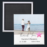 Custom Photo Starfish Beach Wedding Favour  Magnet<br><div class="desc">Custom Photo Starfish Beach Wedding Favour magnet features starfish , text & wedding couple photo template. A perfect wedding favour gift for your guests. It will match the wedding theme like beach, tropical, coastal, Hawaii or destinations wedding. Please click on the personalise button to customise it with your text or...</div>