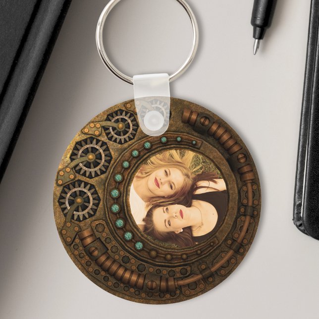 Custom Photo Steampunk Metal Gears Key Ring (Creator Uploaded)