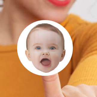 Custom Photo Stickers, Custom Photo Face Classic Round Sticker