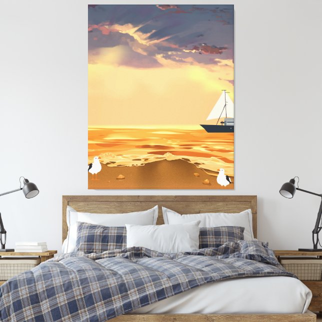 Custom Photo Stretched Canvas Print Personalized (Insitu(Bedroom))