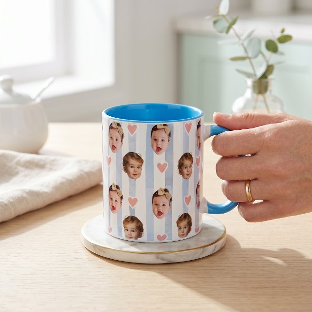 Custom Photo Stripe Cup | Baby Face Cute (Creator Uploaded)