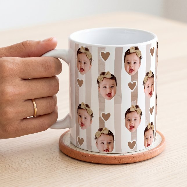Custom Photo Stripe Cup | Baby Face Cute (Creator Uploaded)