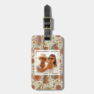 Custom Photo Summer floral pattern made of leaves Luggage Tag