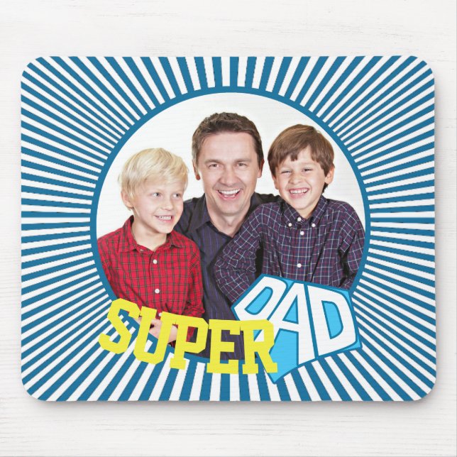 Custom Photo Super Dad Comic Book Mouse Pad (Front)