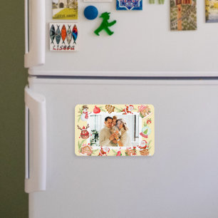 Custom Photo Sweet Santa Gingerbread House Magnet