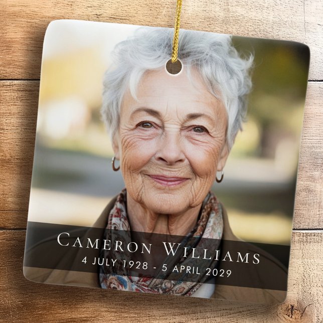 Custom photo sympathy bereavement funeral memorial ceramic ornament (Custom photo sympathy bereavement funeral memorial ceramic ornament)