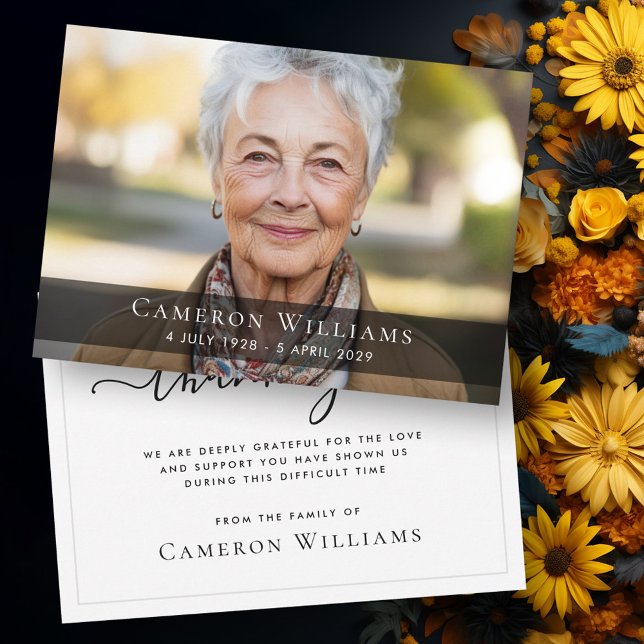 Custom photo sympathy bereavement thank you card (Custom photo sympathy bereavement thank you card)