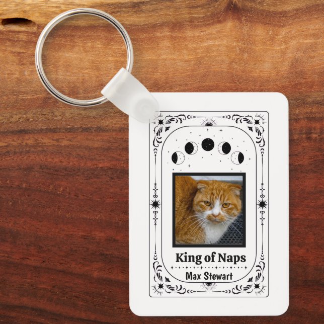 Custom Photo Tarot Cat Lover Keepsake Pet Mum Gift Key Ring (Front)