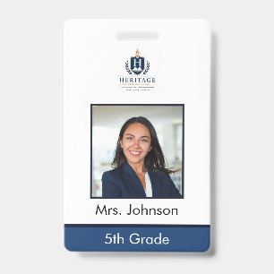 Custom Photo Teacher School ID Badge