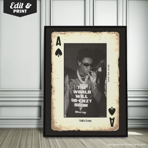 Custom Photo Teen Wall Art, Poker Ace of Spades Poster