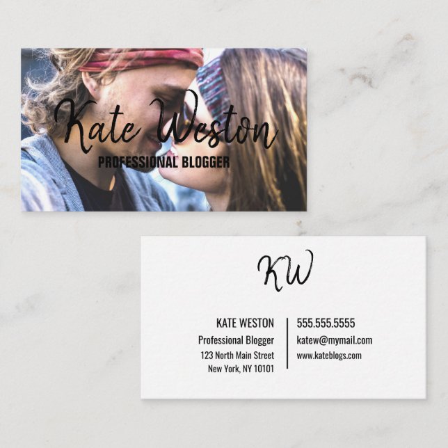 Custom Photo Template Design Business Card (Front/Back)