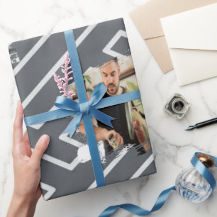 Custom Photo Template Greek Inspiration Silver Wrapping Paper