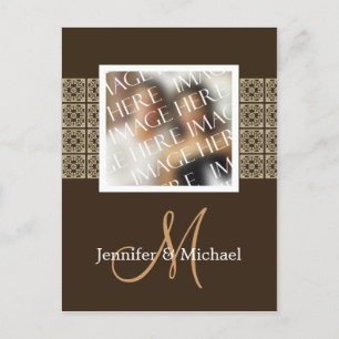 Custom Photo Template Monogram Wedding Thank You Postcard