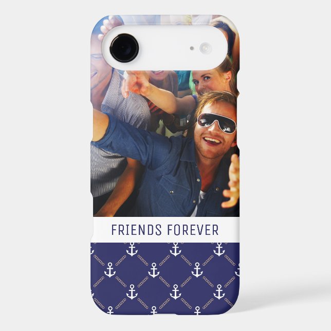 Custom Photo & Text Anchor pattern Case-Mate iPhone Case (Back)