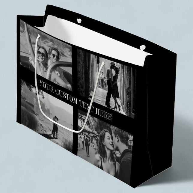 Custom Photo, Text and Colour Wedding Graduation Large Gift Bag (Creator Uploaded)