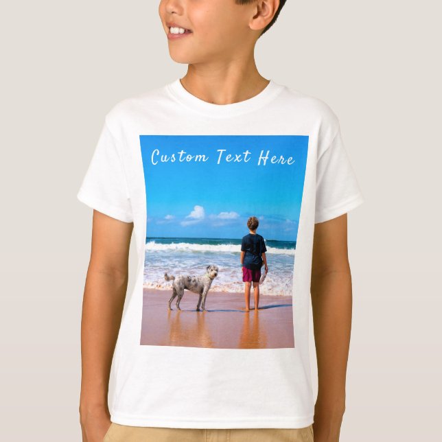 Custom Photo Text and T-Shirt with Your Pet Photos (Front)