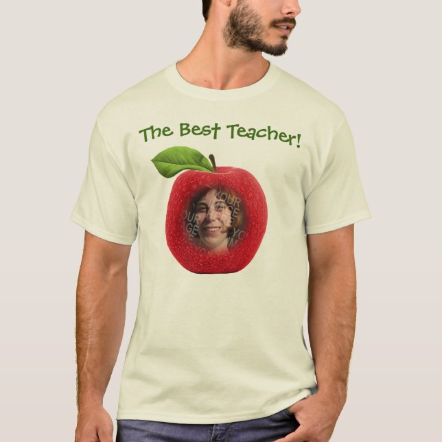 Custom Photo & Text Apple Face T-shirt (Front)