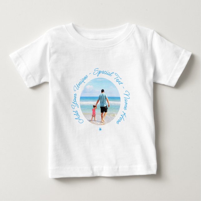 Custom Photo Text Baby T-Shirt Your Family Photos (Front)