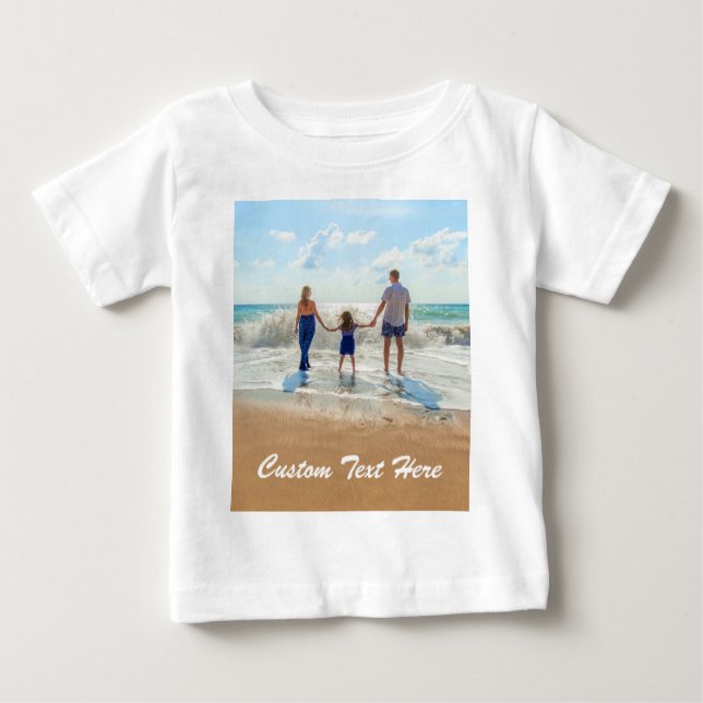 Custom Photo Text Baby T-Shirt Your Family Photos (Front)