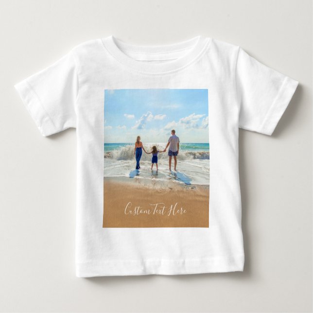 Custom Photo Text Baby T-Shirt Your Photos Design (Front)