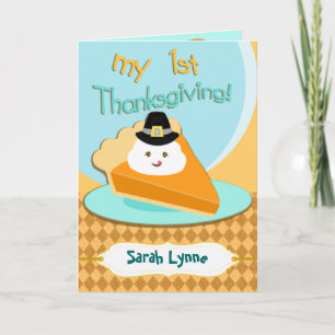 Custom Photo & Text Baby's First Thanksgiving Card