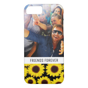 Custom Photo & Text Background with sunflowers Case-Mate iPhone Case