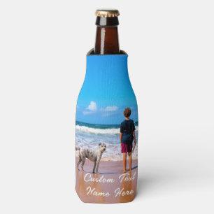 Custom Photo Text Bottle Cooler Your Pets Photos