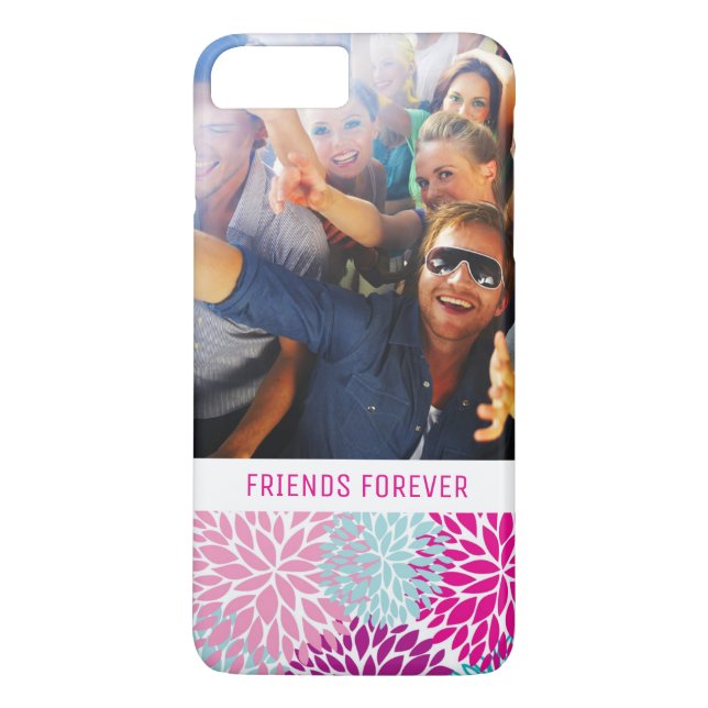 Custom Photo & Text Bright Floral pattern 2 Case-Mate iPhone Case (Back)