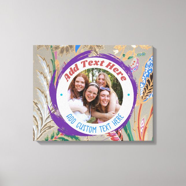 Custom Photo Text Canvas Print FullyEditable Large (Front)